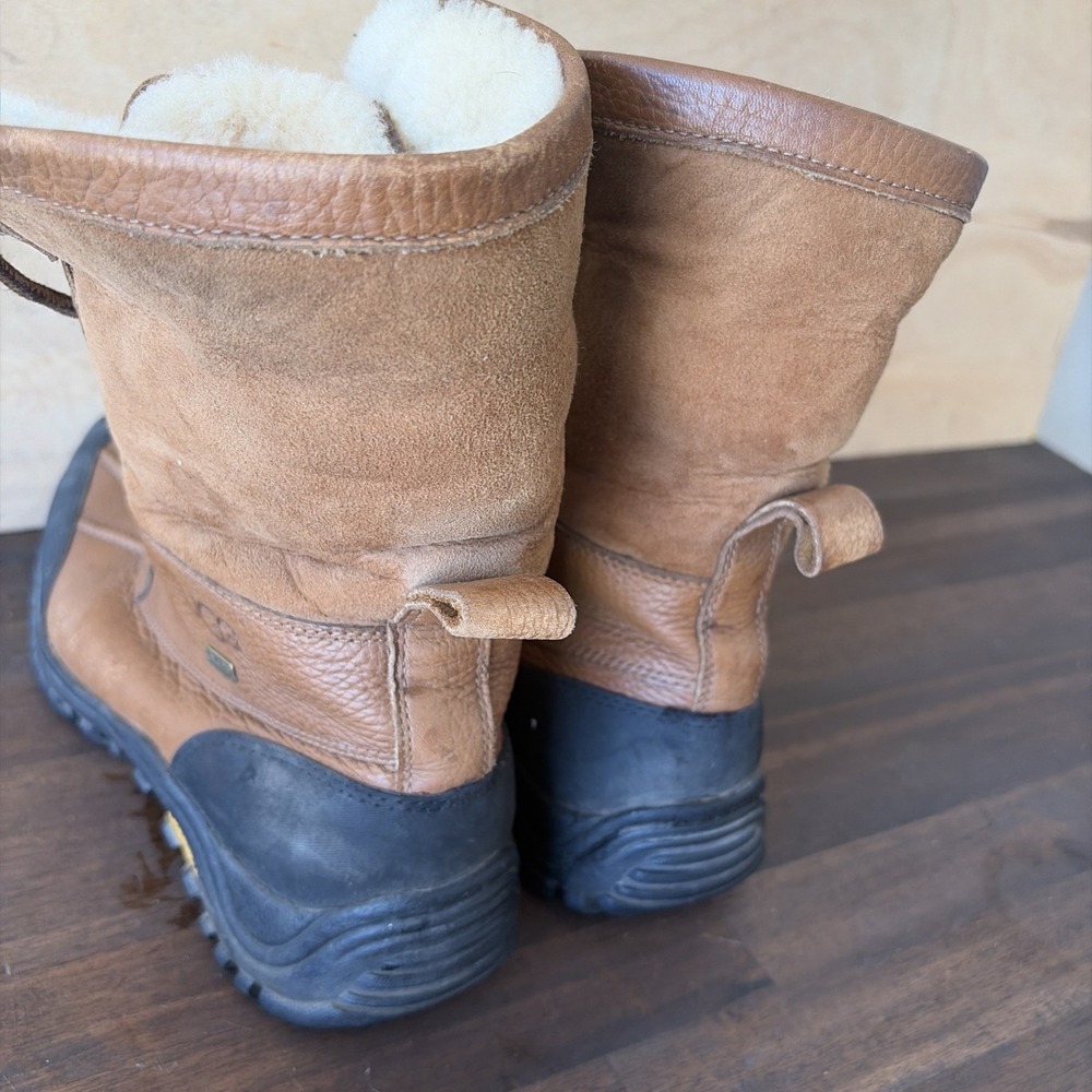 UGG Adirondack II Winter Boots Womens 10 Leather Lace Up Ankle Lined Brown 5469 - Picture 8 of 12